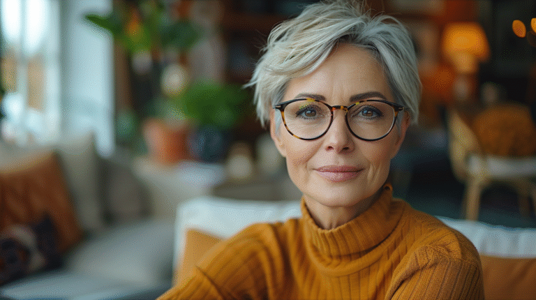 krótka fryzura po 50