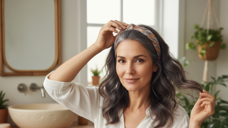 Grafika pokazująca ukrywanie siwych włosów bez farbowania